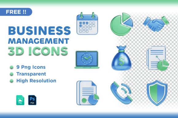 3D Metallic Business Finance Icon Set: A Sleek Tool for Modern Designers