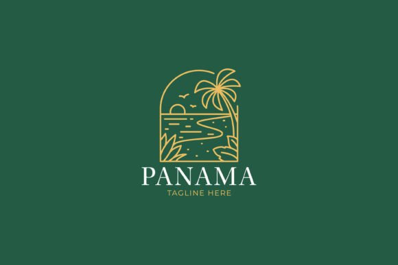 Beach Logo Panorama Abstract Linear