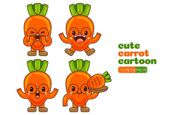 Cute Carrot Mascot Vector Pack 03: A Versatile Tool for Modern Designers