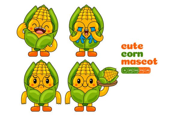 Cute Corn Mascot Vector Pack 02: A Versatile Design Tool for Modern Creators