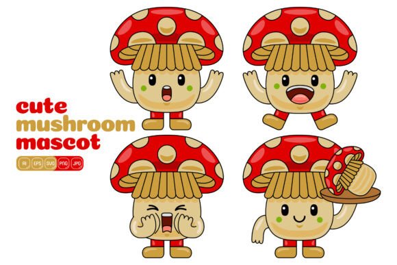 Cute Mushroom Mascot Vector Pack 01: A Versatile Design Resource for Modern Creators