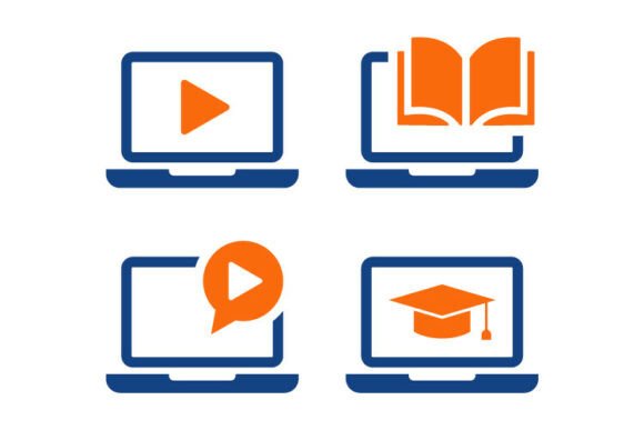 E-Learning Laptop Icons Set: A Modern Tool for Digital Education