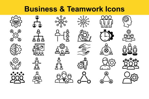 Enhance Your Design Projects with Business Teamwork Icons Set