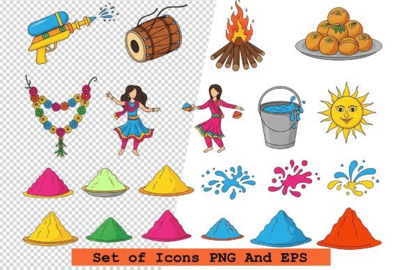 Exploring the Versatility of Holi Icons Vector Illustration