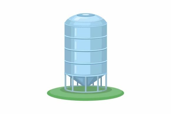 Illustration of Storage Silo Agriculture
