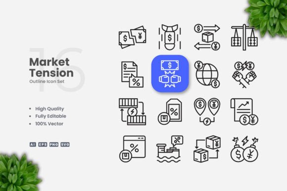 Market Tension Outline Icons