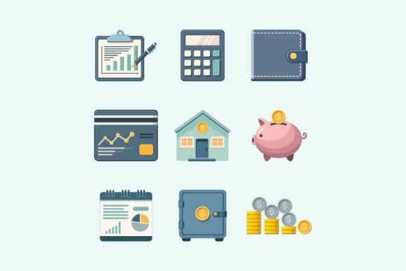 Personal Finance Flat Icon Set: Enhancing Visual Clarity in Financial Workflows