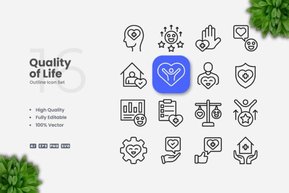 Quality of Life Outline Icons