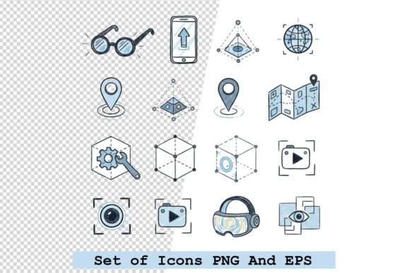 Set of AR Icons Vector Illustration