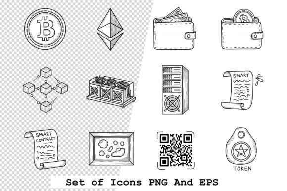 Set of Blockchain Icons Vector