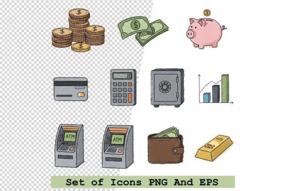 Set of Finance Icons Vector Illustration