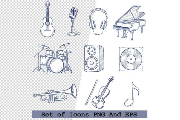 Set of Music Icons Vector Illustration: A Versatile Tool for Creative Professionals