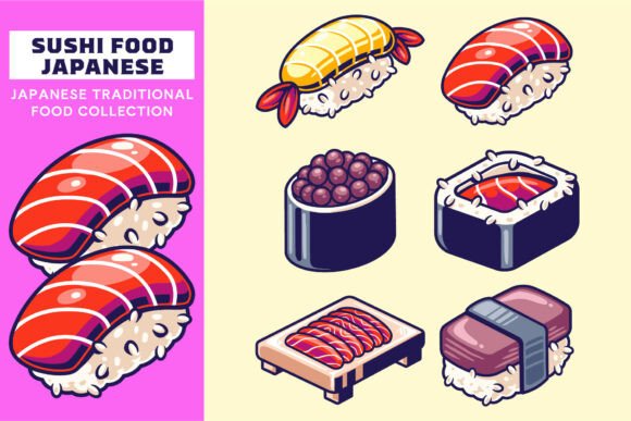 Sushi and Japanese Food Vector Design: A Creative Asset for Modern Designers