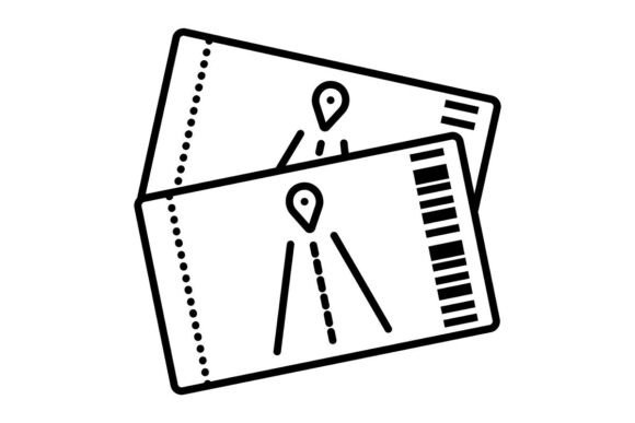 Transport Tickets, Black Line Sign: A Versatile Design for Modern Travel