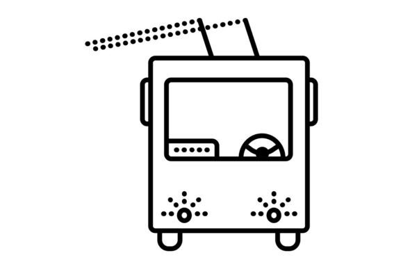 Trolleybus, Black Line Sign: A Simple Icon for Sustainable Transport
