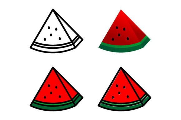 Watermelon Slice Vector Set